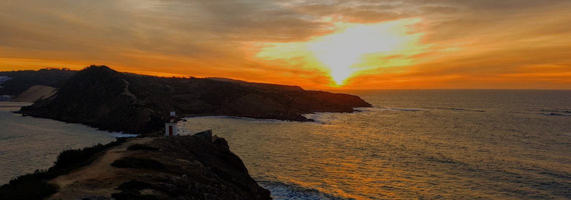 The Lighthouse and the Sunset, Sao Martiniho do Porto, Portugal, by Mirela Felicia Catalinoiu